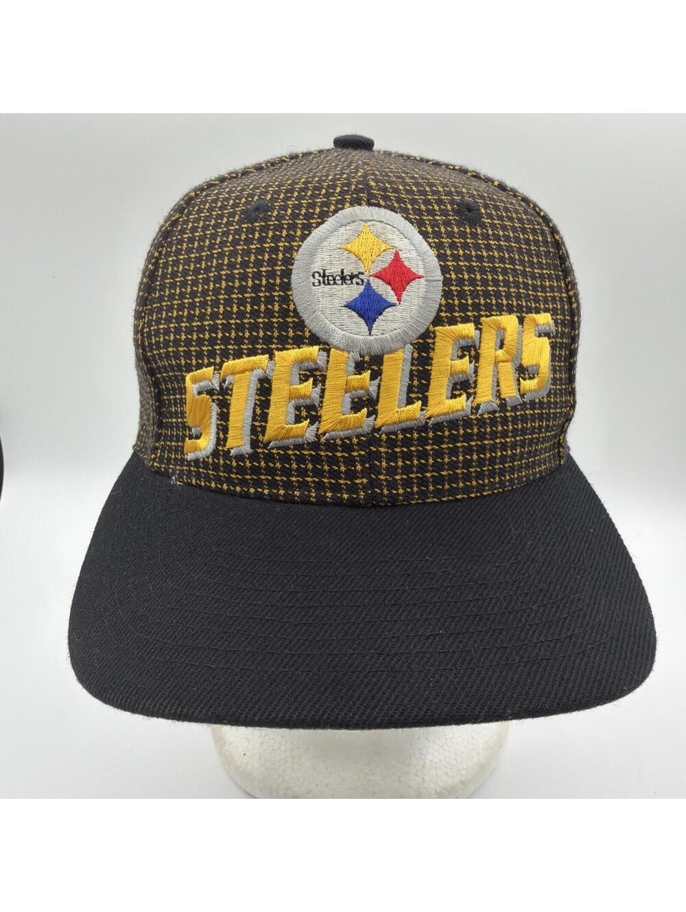 Vintage 90s Pittsburgh Steelers Pro Line Logo Athletic Checkered Adjustable Hat